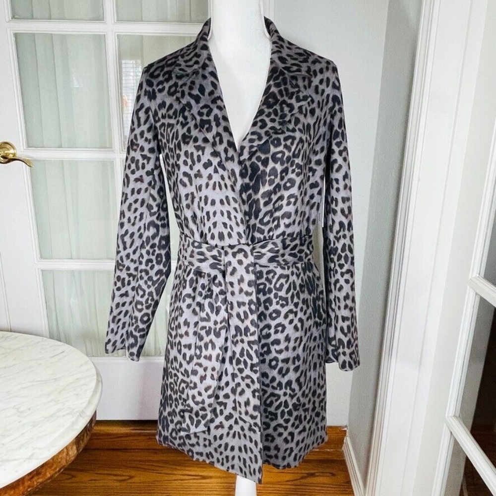 NWT - Love Token Leopard Suede Trench Coat
